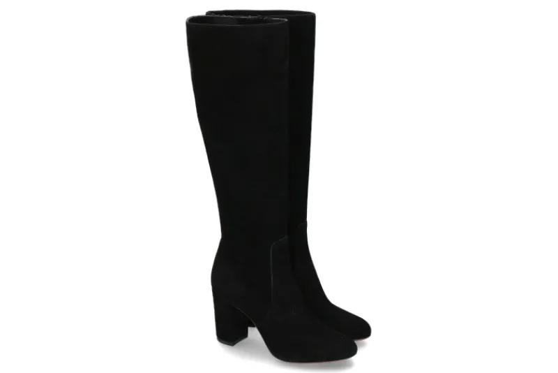 Damen Santoni Stiefel VELOURSLEDER SCHWARZ (40)
