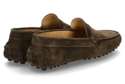 Herren ScarpaRossa Herren- Mokassin VELOUR- taupe/dunkelgrün