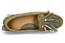 Damen ScarpaRossa Mokassin 3599 VELOUR- cypress/grün