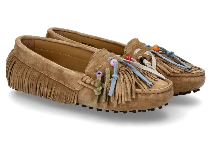 Damen ScarpaRossa Mokassin 3051 VELOUR- beige