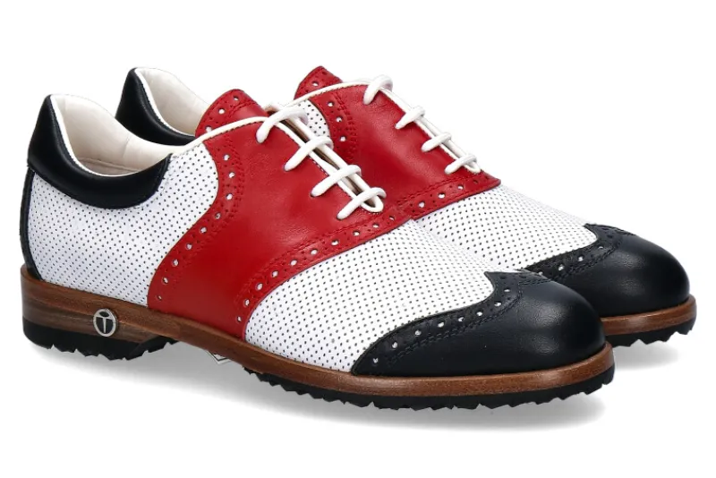 Damen Tee Golf Shoes Damen- Golfschuh SUSY PERFORATO BLU BIANCO ROSSO (37 )
