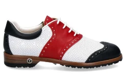 Damen Tee Golf Shoes Damen- Golfschuh SUSY PERFORATO BLU BIANCO ROSSO (37 )