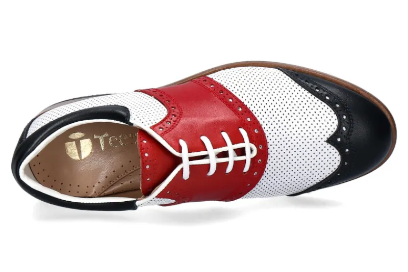 Damen Tee Golf Shoes Damen- Golfschuh SUSY PERFORATO BLU BIANCO ROSSO (37 )