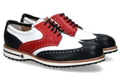 Herren Tee Golf Shoes Herren- Golfschuh TOMMY BLU BIANCO ROSSO MICRO N/B (42)