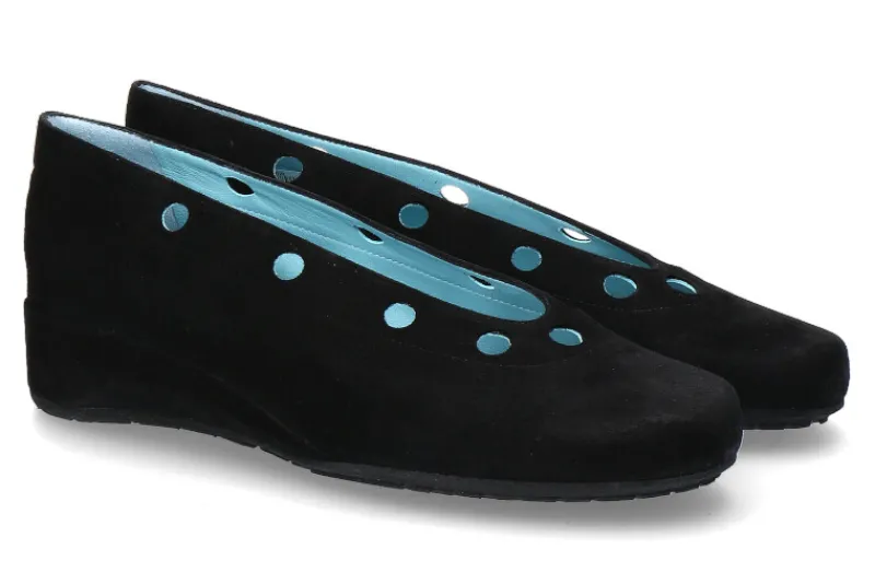 Damen Thierry Rabotin Keilballerina CRISTA CAMOSCIO NERO (38)