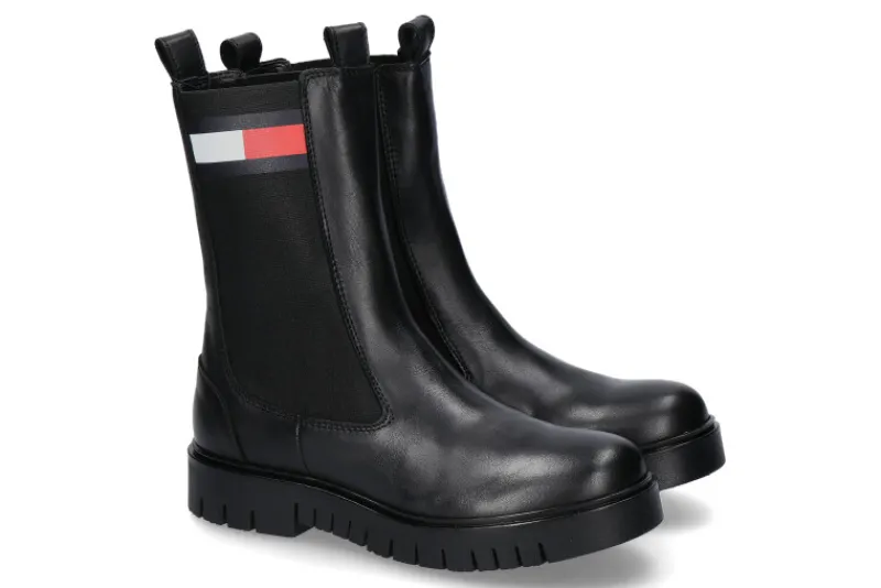 Damen Tommy Hilfiger Damen- Boots LONG CHELSEA BLACK- schwarz