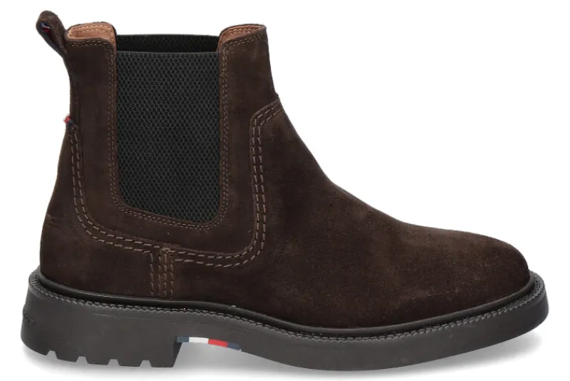 Herren Tommy Hilfiger Herren- Chelsea Boot COMFORT SUEDE- dark coffee/braun