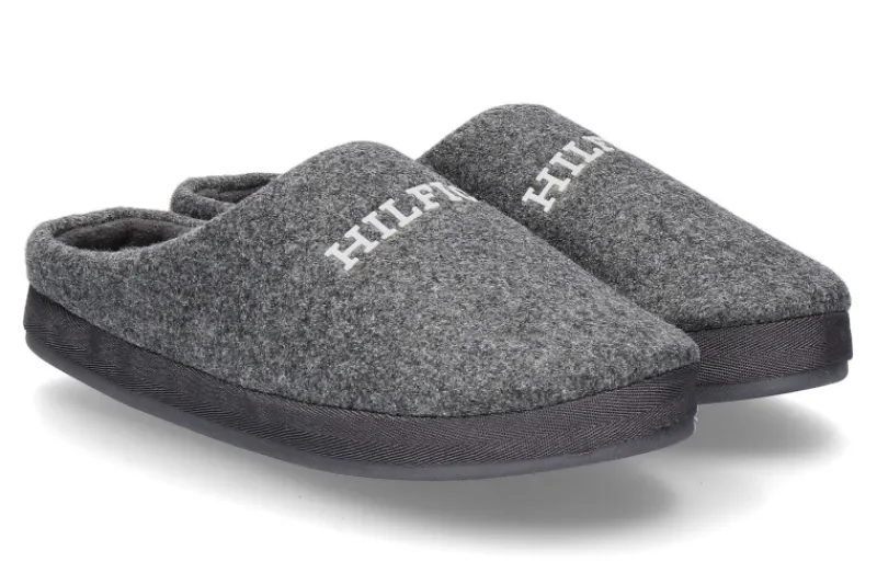 Herren Tommy Hilfiger Herren Hausschuhe WARM FELT -dark ash