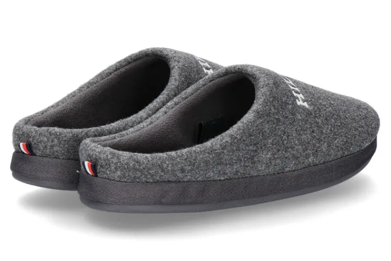 Herren Tommy Hilfiger Herren Hausschuhe WARM FELT -dark ash