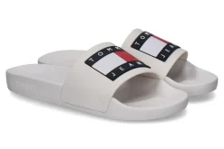 Damen Tommy Hilfiger Tommy Jeans by Damen- Pantolette FLAG POOL SLIDE ecru