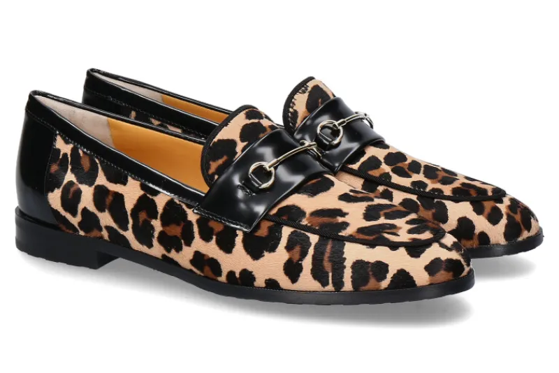 Damen Truman's Slipper PONY LEOPARD SPAZZ. NERO