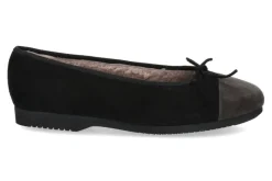 Damen Unützer Ballerina CAMOSCIO NERO NUTRIA