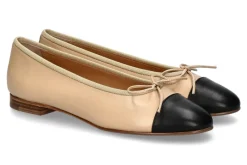 Damen Unützer Ballerina CLASSIC NAPPA- beige/ black