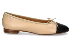 Damen Unützer Ballerina CLASSIC NAPPA- beige/ black