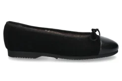 Damen Unützer Ballerina gefüttert CAMOSCIO NERO NAPPA NERA