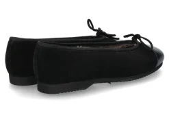 Damen Unützer Ballerina gefüttert CAMOSCIO NERO NAPPA NERA