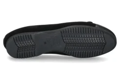 Damen Unützer Ballerina gefüttert CAMOSCIO NERO NAPPA NERA