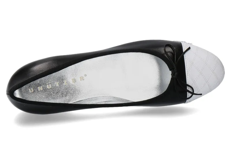 Damen Unützer Ballerina NAPPA NERA / NAPPA BIANCA