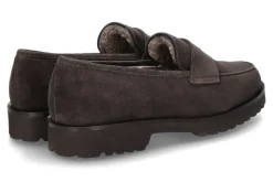Damen Unützer Mokassin gefüttert VELOURS AFRICA DARK TAUPE