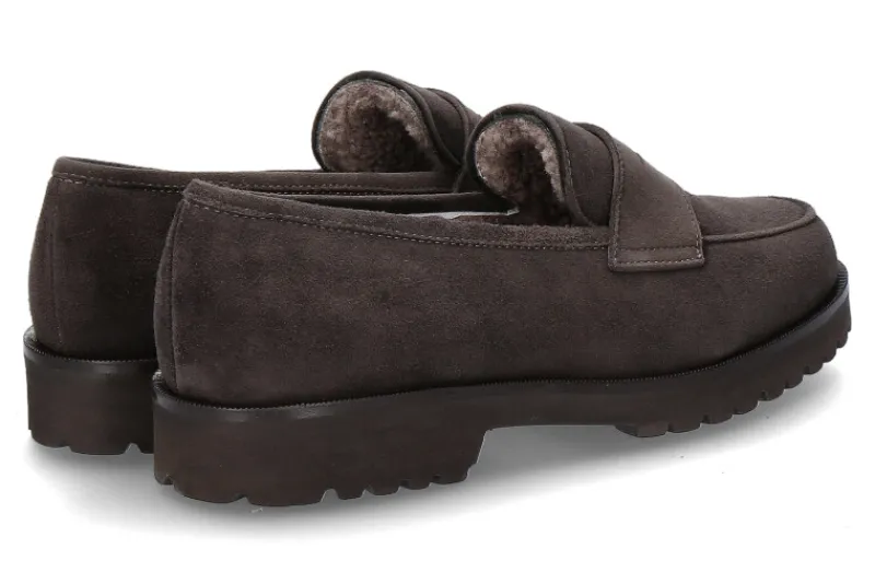 Damen Unützer Mokassin gefüttert VELOURS AFRICA DARK TAUPE