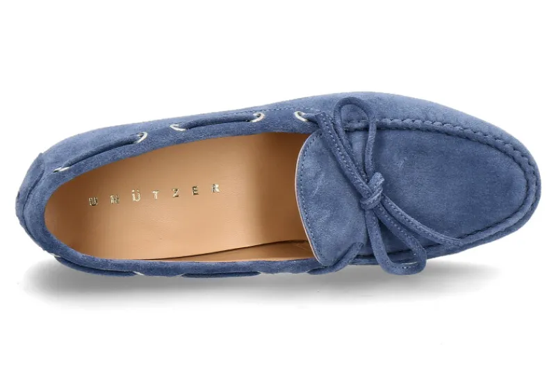 Damen Unützer Mokassin VELOUR- 61 light blue/hellblau