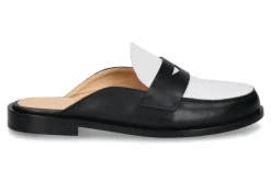 Damen Unützer Mules Vitello schwarz weiss
