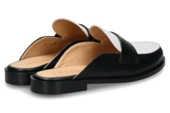 Damen Unützer Mules Vitello schwarz weiss