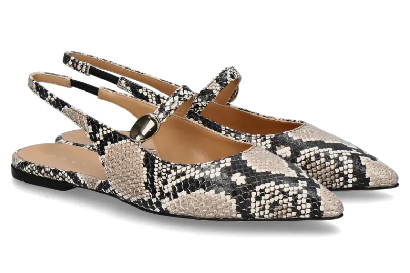 Damen Unützer Slingbacks PITONE STAMPATO- 130 roccia