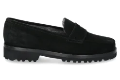 Damen Unützer Slipper gefüttert VELOUR NERO