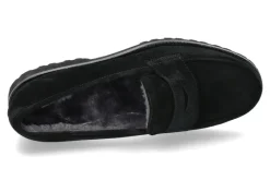 Damen Unützer Slipper gefüttert VELOUR NERO