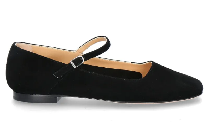 Damen Unützer Spangenballerina CAMOSCIO- black/schwarz