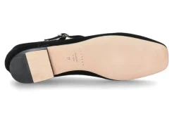 Damen Unützer Spangenballerina CAMOSCIO- black/schwarz