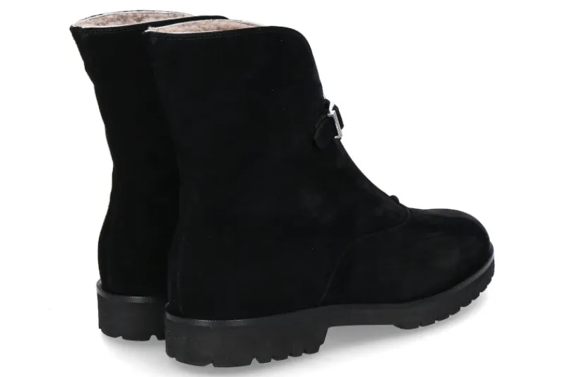 Damen Unützer Stiefelette gefüttert CAMOSCIO NERO
