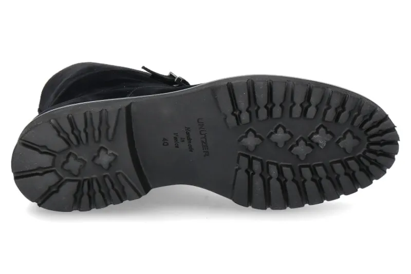 Damen Unützer Stiefelette gefüttert CAMOSCIO NERO