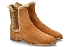Damen Unützer Stiefelette gefüttert CAMOSCIO BRANDY AGNELLO NOCE