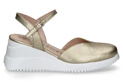 Damen Wonders Sandalette MIAMI Glattleder gold