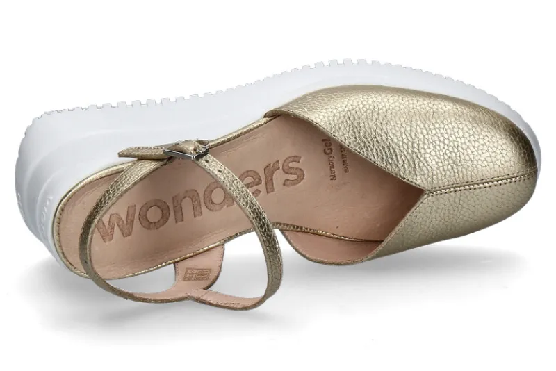 Damen Wonders Sandalette MIAMI Glattleder gold