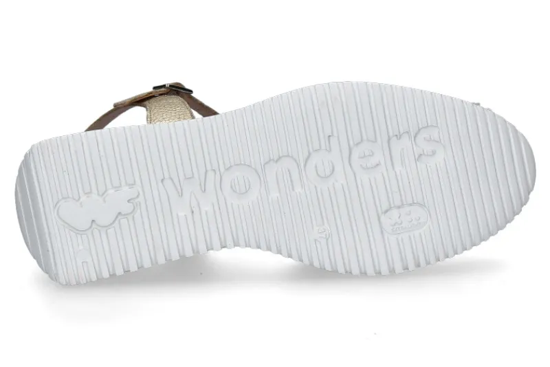 Damen Wonders Sandalette MIAMI Glattleder gold