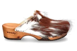 Damen woody Holzclogs MANU FELL WEISS BRAUN