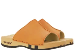 Damen woody Holzpantolette ANJA NAPPA ORANGE