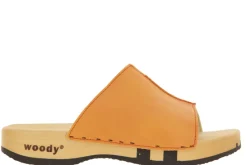 Damen woody Holzpantolette ANJA NAPPA ORANGE